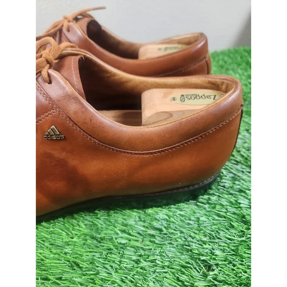 Adidas Shoes Mens Size 12.5 Brown Leather Derby Dress Lace Up Square Toe 383646